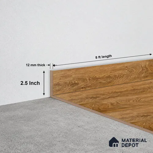 SPC Skirting TF 00395 H | 8 ft x 2.5 inch - 12 mm | Compatible for SPC Floor SP 00113