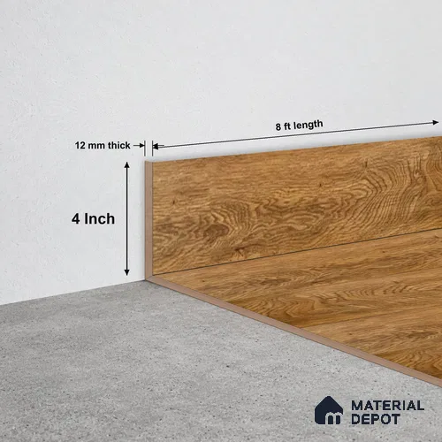 SPC Skirting TF 00395 K | 8 ft x 4 inch - 12 mm | Compatible for SPC Floor SP 00113