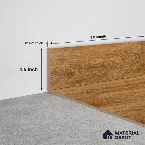 SPC Skirting TF 00395 L | 8 ft x 4.5 inch - 12 mm | Compatible for SPC Floor SP 00113