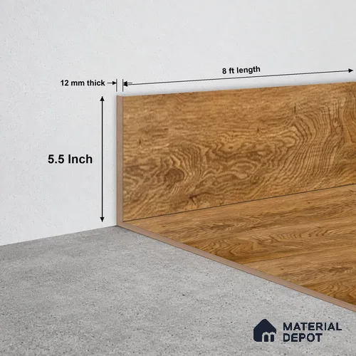 SPC Skirting TF 00395 N | 8 ft x 5.5 inch - 12 mm | Compatible for SPC Floor SP 00113