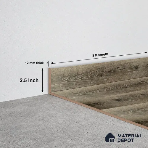 SPC Skirting TF 00406 H |  8 ft x 2.5 inch  - 12 mm | Compatible for SPC Floor SP 00102