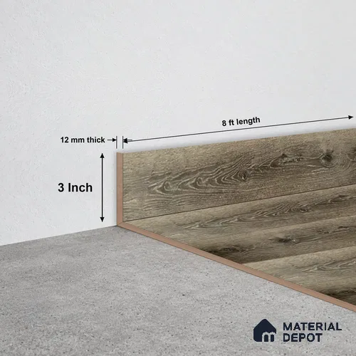 SPC Skirting TF 00406 I |  8 ft x 3 inch  - 12 mm | Compatible for SPC Floor SP 00102