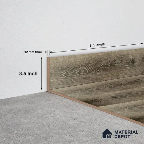 SPC Skirting TF 00406 J |  8 ft x 3.5 inch  - 12 mm | Compatible for SPC Floor SP 00102