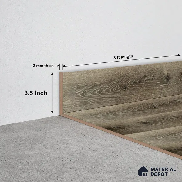 SPC Skirting TF 00406 J | 8 ft x 3.5 inch - 12 mm | Compatible for SPC Floor SP 00102