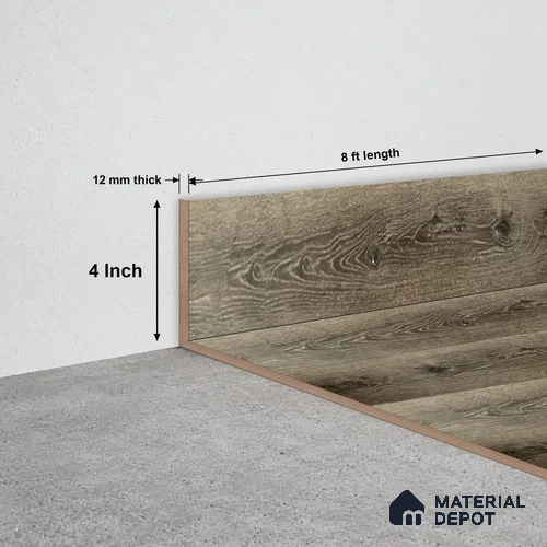 SPC Skirting TF 00406 K |  8 ft x 4 inch  - 12 mm | Compatible for SPC Floor SP 00102
