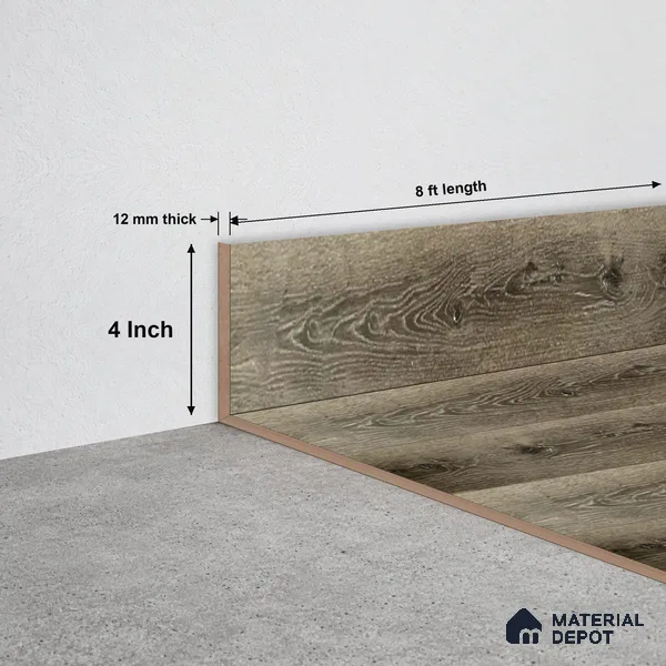 SPC Skirting TF 00406 K | 8 ft x 4 inch - 12 mm | Compatible for SPC Floor SP 00102