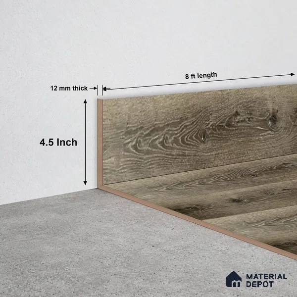SPC Skirting TF 00406 L | 8 ft x 4.5 inch - 12 mm | Compatible for SPC Floor SP 00102