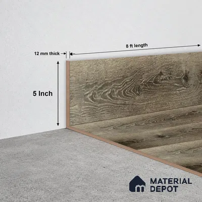 SPC Skirting TF 00406 M |  8 ft x 5 inch  - 12 mm | Compatible for SPC Floor SP 00102