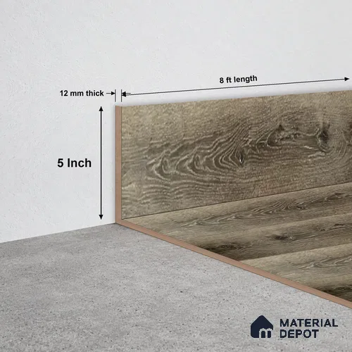 SPC Skirting TF 00406 M |  8 ft x 5 inch  - 12 mm | Compatible for SPC Floor SP 00102