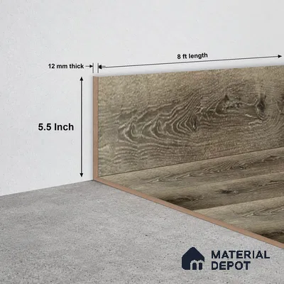 SPC Skirting TF 00406 N |  8 ft x 5.5 inch  - 12 mm | Compatible for SPC Floor SP 00102