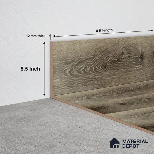 SPC Skirting TF 00406 N |  8 ft x 5.5 inch  - 12 mm | Compatible for SPC Floor SP 00102