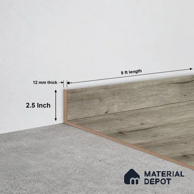 SPC Skirting TF 00412 H |  8 ft x 2.5 inch  - 12 mm | Compatible for SPC Floor SP 00096