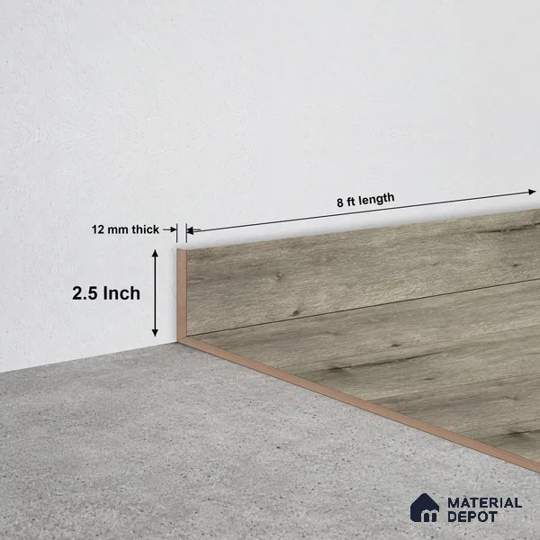 SPC Skirting TF 00412 H |  8 ft x 2.5 inch  - 12 mm | Compatible for SPC Floor SP 00096