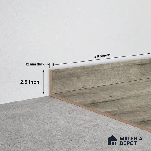 SPC Skirting TF 00412 H | 8 ft x 2.5 inch - 12 mm | Compatible for SPC Floor SP 00096