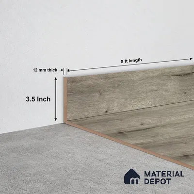 SPC Skirting TF 00412 J |  8 ft x 3.5 inch  - 12 mm | Compatible for SPC Floor SP 00096