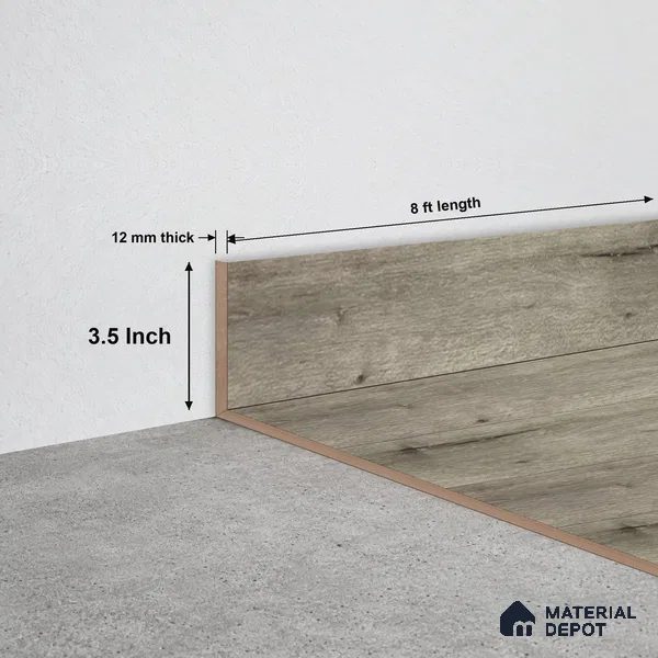 SPC Skirting TF 00412 J |  8 ft x 3.5 inch  - 12 mm | Compatible for SPC Floor SP 00096