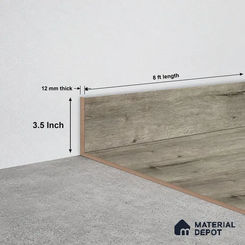 SPC Skirting TF 00412 J | 8 ft x 3.5 inch - 12 mm | Compatible for SPC Floor SP 00096