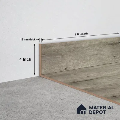 SPC Skirting TF 00412 K |  8 ft x 4 inch  - 12 mm | Compatible for SPC Floor SP 00096