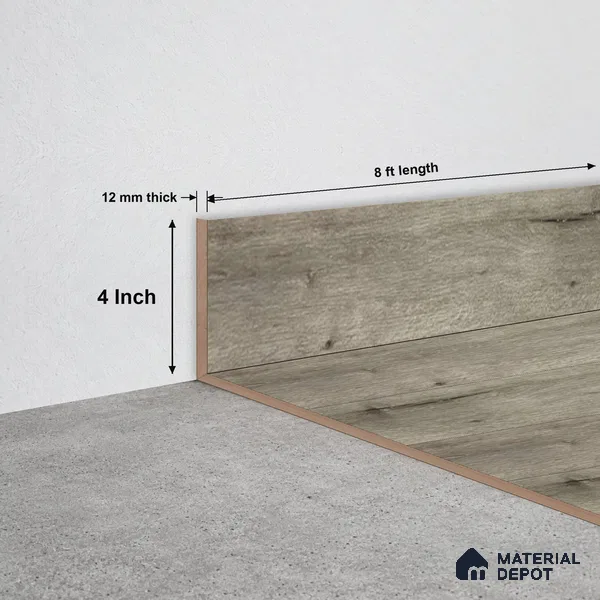 SPC Skirting TF 00412 K |  8 ft x 4 inch  - 12 mm | Compatible for SPC Floor SP 00096