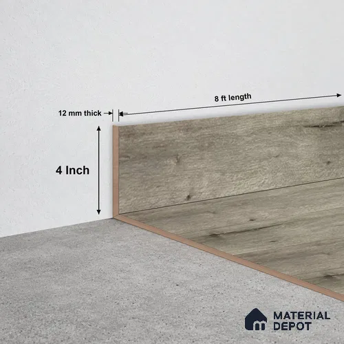SPC Skirting TF 00412 K | 8 ft x 4 inch - 12 mm | Compatible for SPC Floor SP 00096