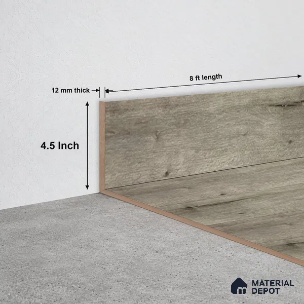 SPC Skirting TF 00412 L |  8 ft x 4.5 inch  - 12 mm | Compatible for SPC Floor SP 00096
