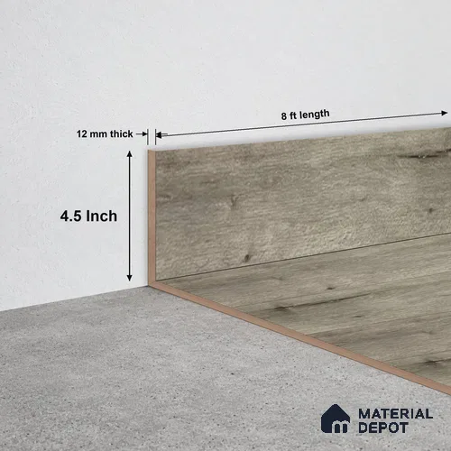 SPC Skirting TF 00412 L | 8 ft x 4.5 inch - 12 mm | Compatible for SPC Floor SP 00096