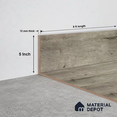 SPC Skirting TF 00412 M |  8 ft x 5 inch  - 12 mm | Compatible for SPC Floor SP 00096