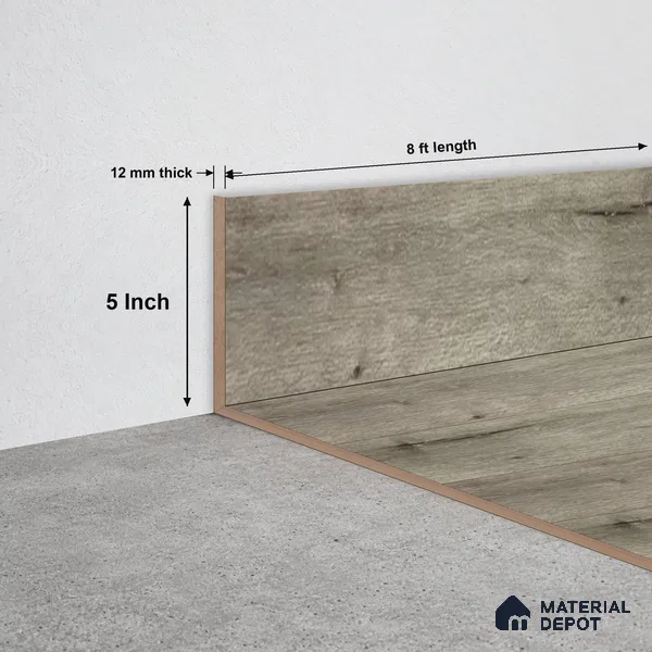 SPC Skirting TF 00412 M |  8 ft x 5 inch  - 12 mm | Compatible for SPC Floor SP 00096