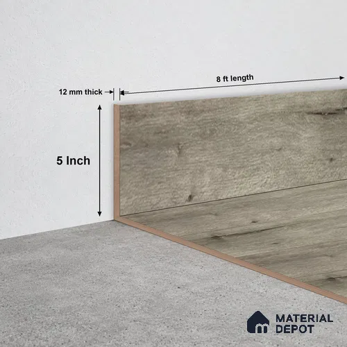 SPC Skirting TF 00412 M | 8 ft x 5 inch - 12 mm | Compatible for SPC Floor SP 00096