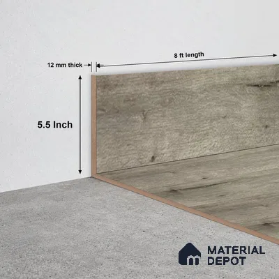 SPC Skirting TF 00412 N |  8 ft x 5.5 inch  - 12 mm | Compatible for SPC Floor SP 00096