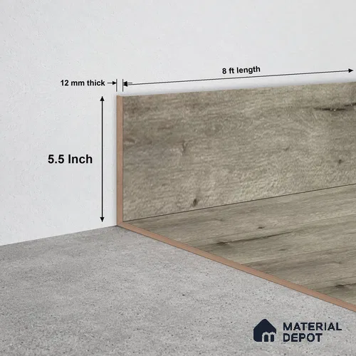 SPC Skirting TF 00412 N | 8 ft x 5.5 inch - 12 mm | Compatible for SPC Floor SP 00096