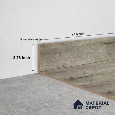 SPC Skirting TF 00412 T |  8 ft x 3.78 inch  - 12 mm | Compatible for SPC Floor SP 00096