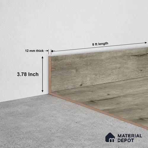 SPC Skirting TF 00412 T |  8 ft x 3.78 inch  - 12 mm | Compatible for SPC Floor SP 00096