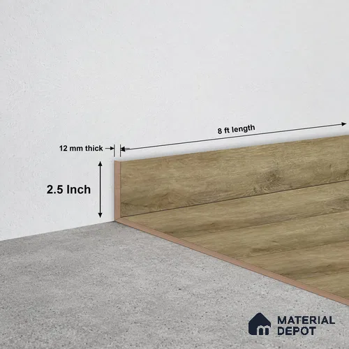 SPC Skirting TF 00405 H |  8 ft x 2.5 inch  - 12 mm | Compatible for SPC Floor SP 00103