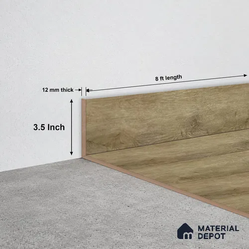 SPC Skirting TF 00405 J | 8 ft x 3.5 inch - 12 mm | Compatible for SPC Floor SP 00103