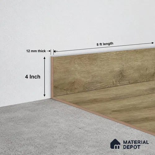 SPC Skirting TF 00405 K | 8 ft x 4 inch - 12 mm | Compatible for SPC Floor SP 00103