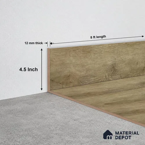 SPC Skirting TF 00405 L | 8 ft x 4.5 inch - 12 mm | Compatible for SPC Floor SP 00103