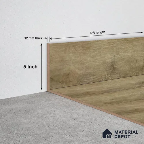 SPC Skirting TF 00405 M |  8 ft x 5 inch  - 12 mm | Compatible for SPC Floor SP 00103