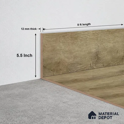 SPC Skirting TF 00405 N | 8 ft x 5.5 inch - 12 mm | Compatible for SPC Floor SP 00103