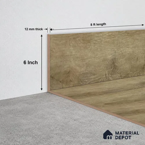 SPC Skirting TF 00405 O | 8 ft x 6 inch - 12 mm | Compatible for SPC Floor SP 00103