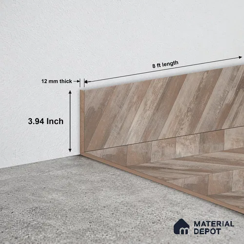 MDF Skirting Chevron PM 00453 H | 8 ft x 4 inch x 12 mm | Compatible for Laminate Wood Floor LF 00302 E | Clean Edge Cover for Floor-Wall Gap