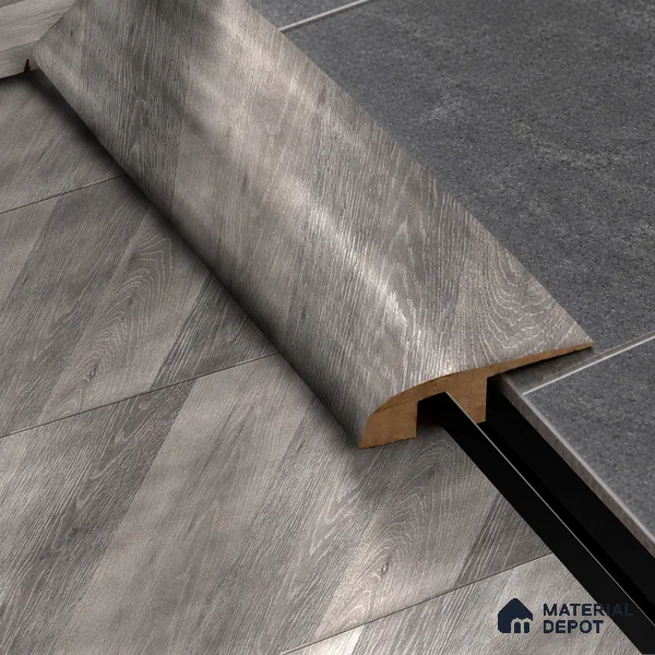 MDF Reducer R Profile  TF 00467 O | 8 ft x 23 mm x 12 mm | Compatible for Laminate Wood Floor LF 00302 | Smooth Slope Between High & Low Floors
