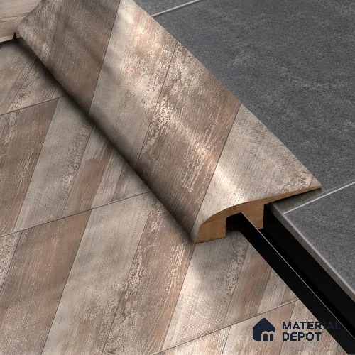 MDF Reducer R Profile TF 00468 O | 8 ft x 23 mm x 12 mm | Compatible for Laminate Wood Floor LF 00302 E | Smooth Slope Between High & Low Floors