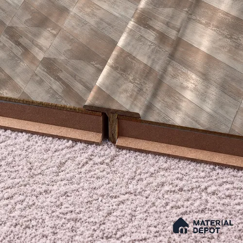 MDF T Profile TF 00468 S | 8 ft x 18 mm x 12 mm | Compatible for Laminate Wood Floor LF 00302 E | Seamless Joint Between Two Rooms’ Flooring