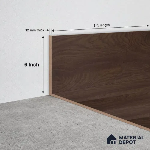 MDF Skirting TF 00453 K | 8 ft x 6 Inch | Compatible for Laminate Wood Floor SP 00081