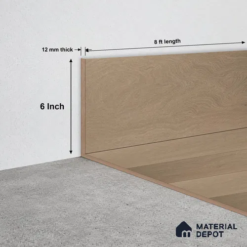 MDF Skirting TF 00456 K | 8 ft x 6 Inch | Compatible for Laminate Wood Floor SP 00083