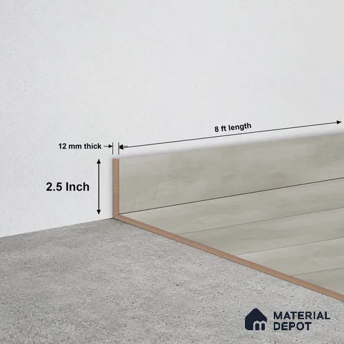 MDF Skirting TF 00461 D | 8 ft x 2.5 Inch | Compatible for Laminate Wood Floor SP 00088