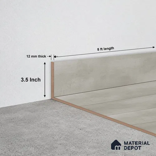 MDF Skirting TF 00461 F | 8 ft x 3.5 Inch | Compatible for Laminate Wood Floor SP 00088