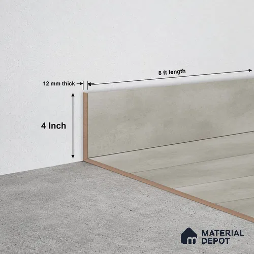 MDF Skirting TF 00461 G | 8 ft x 4 Inch | Compatible for Laminate Wood Floor SP 00088