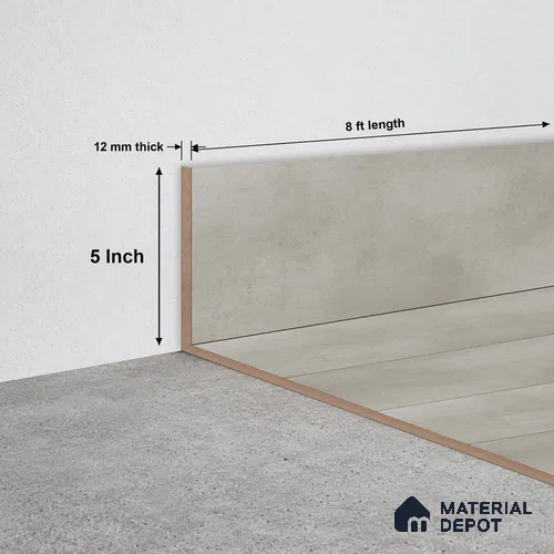 MDF Skirting TF 00461 I | 8 ft x 5 Inch | Compatible for Laminate Wood Floor SP 00088